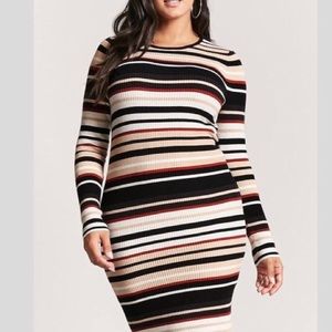 F21 Plus Size Striped Sweater Dress
